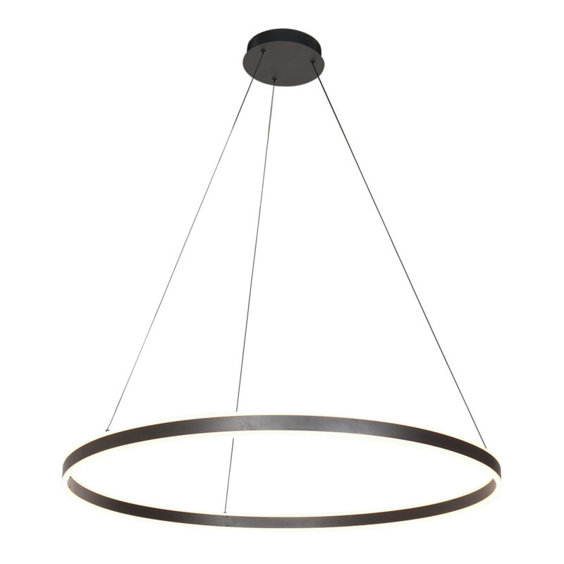 Hanglamp Ringlux 3676ZW Zwart rond 100cm 7200 Lumen