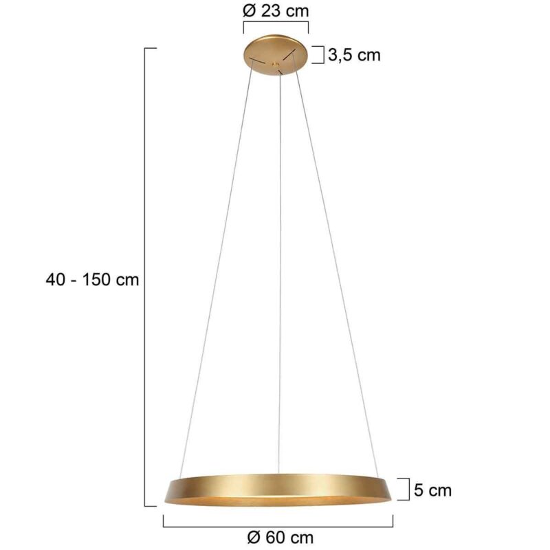 Hanglamp Ringlux 3692GO Goud Ø60 4000 Lumen - Afbeelding 7
