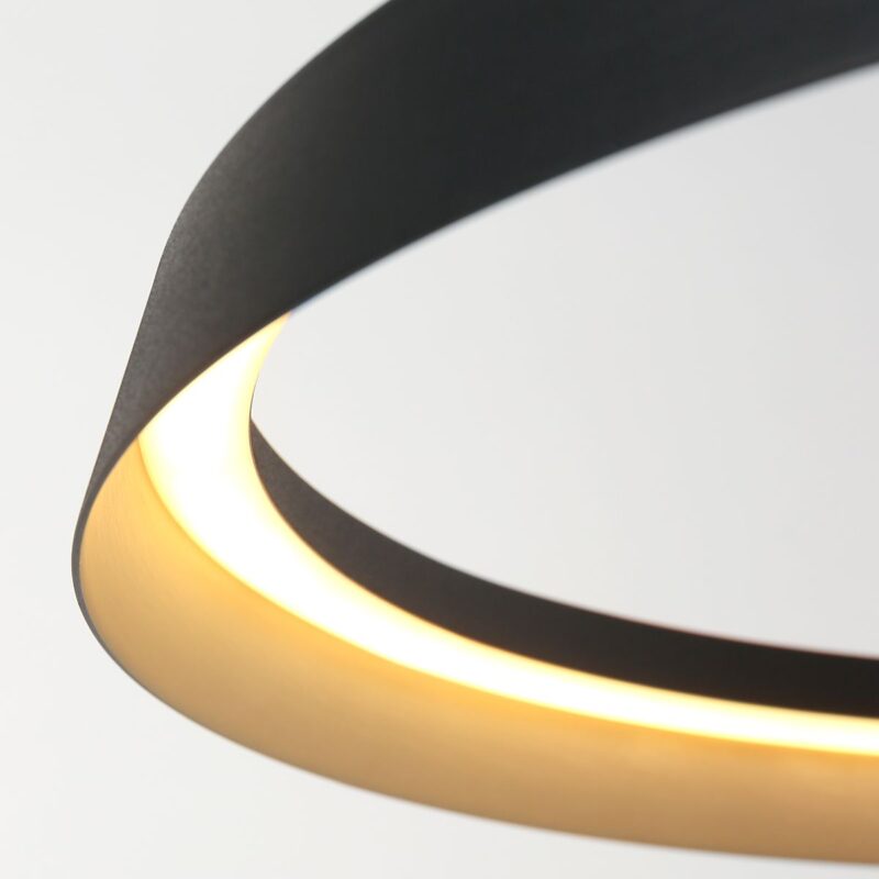 Hanglamp Ringlux 3692ZW Zwart Ø60 4000 Lumen - Afbeelding 5