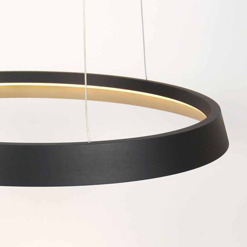 Hanglamp Ringlux 3692ZW Zwart Ø60 4000 Lumen - Afbeelding 6