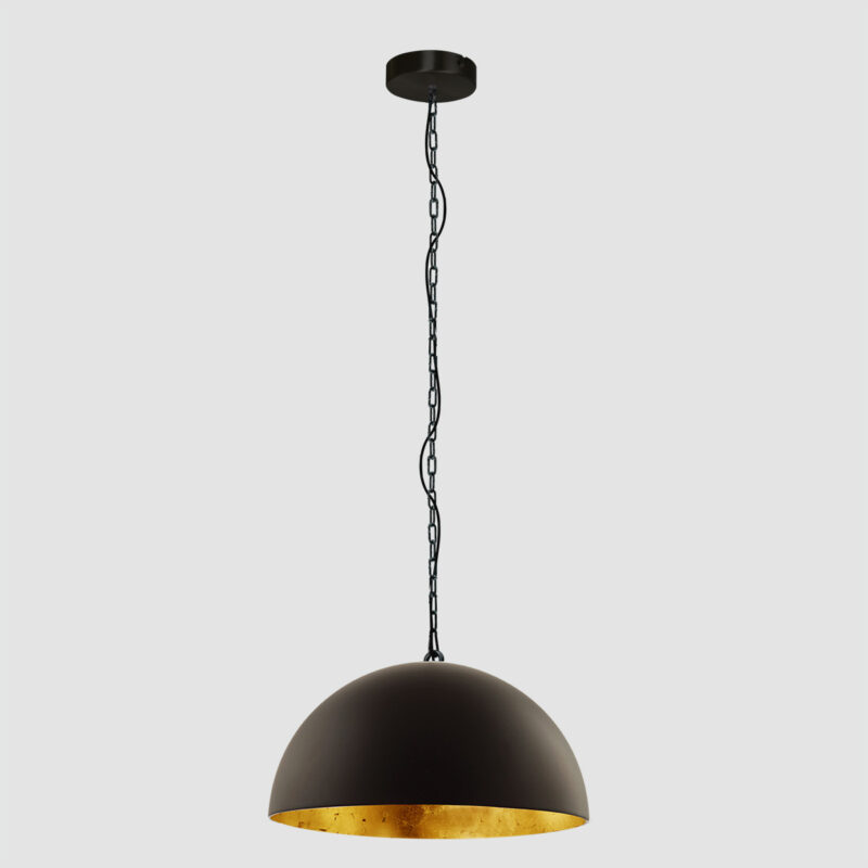 Hanglamp Semicirkel 2555ZW Zwart rond 50cm met gouden binnenkant - Afbeelding 12