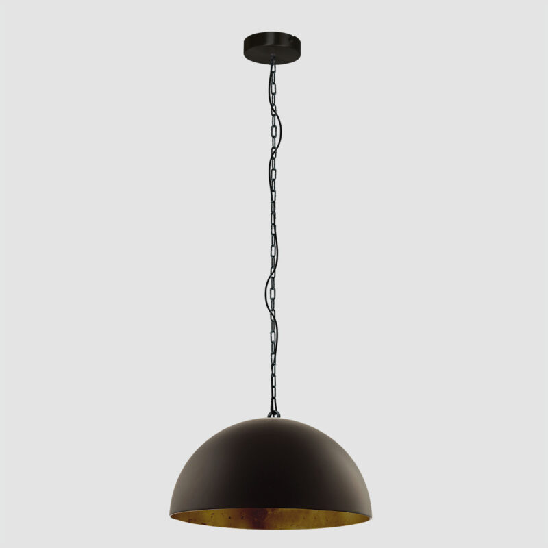 Hanglamp Semicirkel 2555ZW Zwart rond 50cm met gouden binnenkant - Afbeelding 13