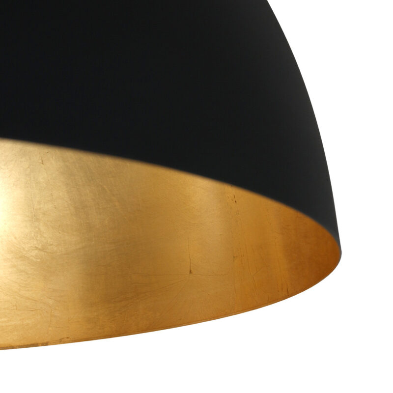 Hanglamp Semicirkel 2555ZW Zwart rond 50cm met gouden binnenkant - Afbeelding 5