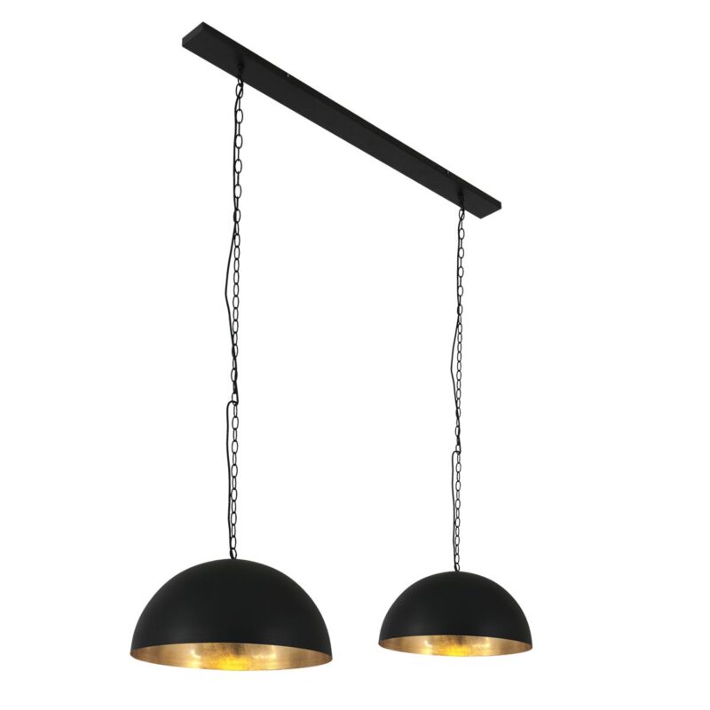 Hanglamp Semicirkel 2556ZW Zwart 2 lichts met E27 fitting - Afbeelding 2