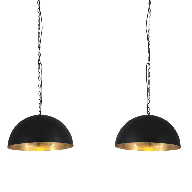 Hanglamp Semicirkel 2556ZW Zwart 2 lichts met E27 fitting - Afbeelding 14