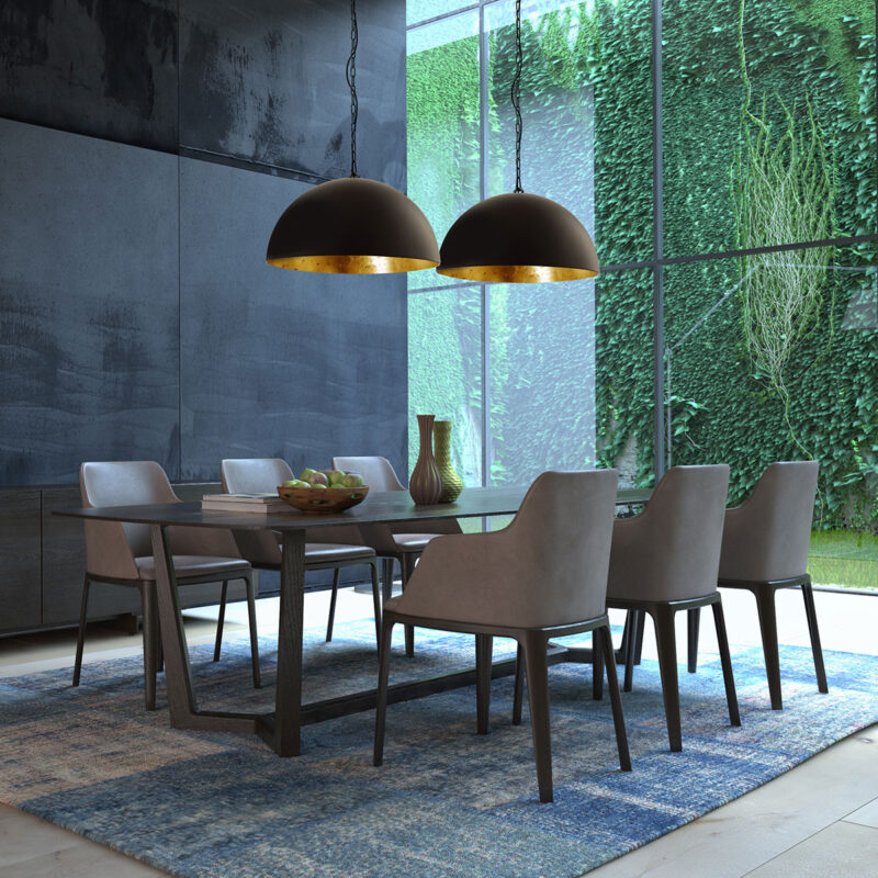 Hanglamp Semicirkel 2556ZW Zwart 2 lichts met E27 fitting - Afbeelding 3