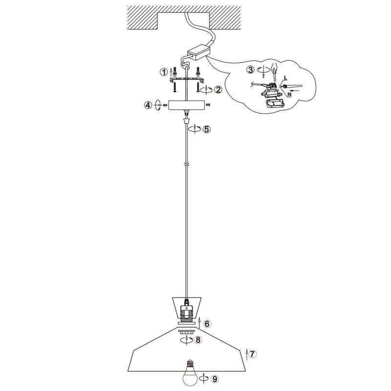 Hanglamp Skandina 3682ZW Zwart met goud - Afbeelding 9