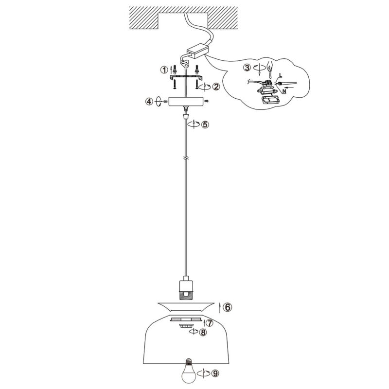 Hanglamp Skandina 3684ZW Zwart met goud - Afbeelding 8