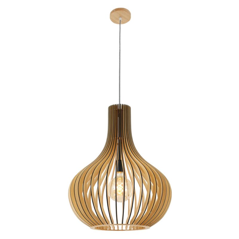 Hanglamp Smukt 2697BE Blank hout met E27 fitting - Afbeelding 16