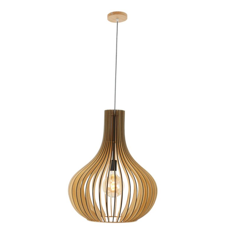 Hanglamp Smukt 2697BE Blank hout met E27 fitting - Afbeelding 17
