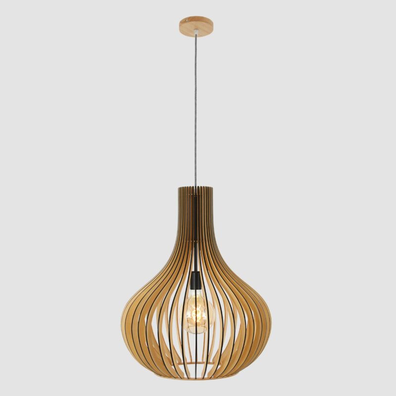 Hanglamp Smukt 2697BE Blank hout met E27 fitting - Afbeelding 18