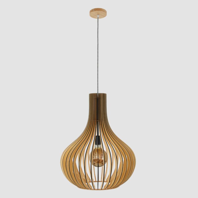Hanglamp Smukt 2697BE Blank hout met E27 fitting - Afbeelding 19