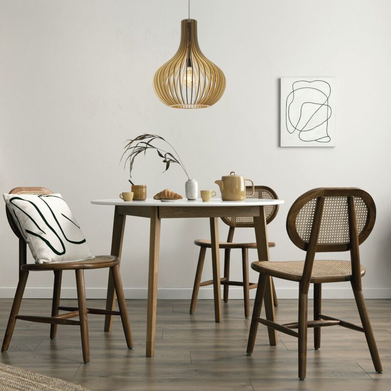 Hanglamp Smukt 2697BE Blank hout met E27 fitting - Afbeelding 4