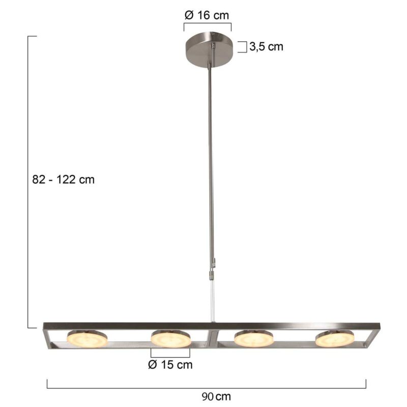 Hanglamp Soleil 3516ST Staal 4000 Lumen - Afbeelding 8