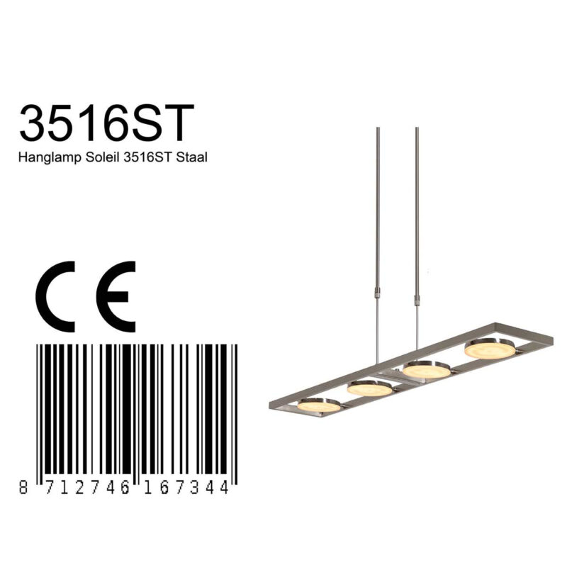 Hanglamp Soleil 3516ST Staal 4000 Lumen - Afbeelding 9