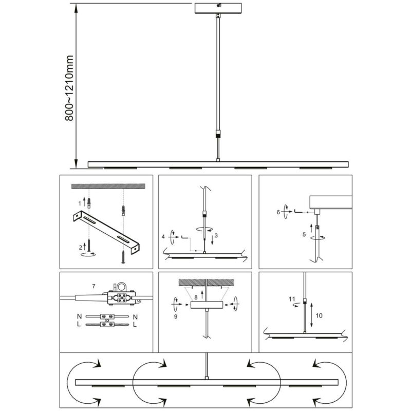 Hanglamp Soleil 3516ZW zwart 4000 Lumen - Afbeelding 8