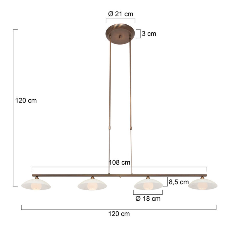 Hanglamp Sovereign Classic 2743BR Brons dimbaar - Afbeelding 6