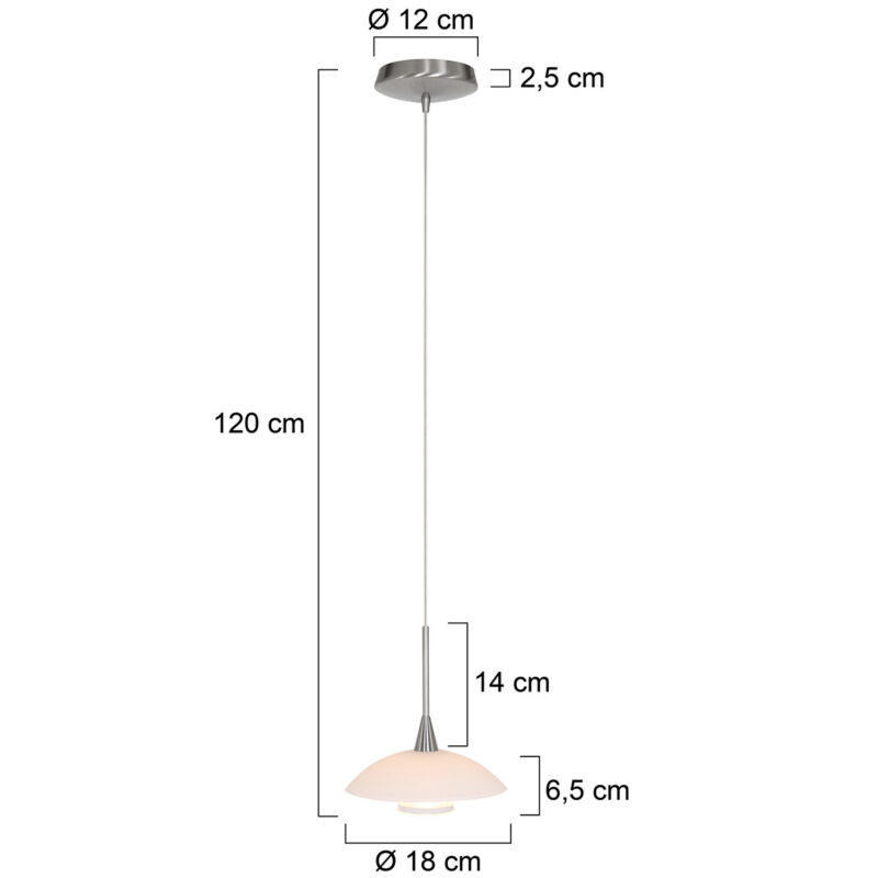 Hanglamp Tallerken 2655ST Staal 1 lichts 300 Lumen - Afbeelding 6