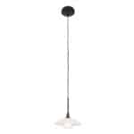Hanglamp Tallerken 2655ZW Zwart 1 lichts 300 Lumen Moderne hanglamp met witte kap en zwart metalen ophanging, stijlvolle interieurverlichting, energiezuinig design lamp voor woonkamer en eethoek.