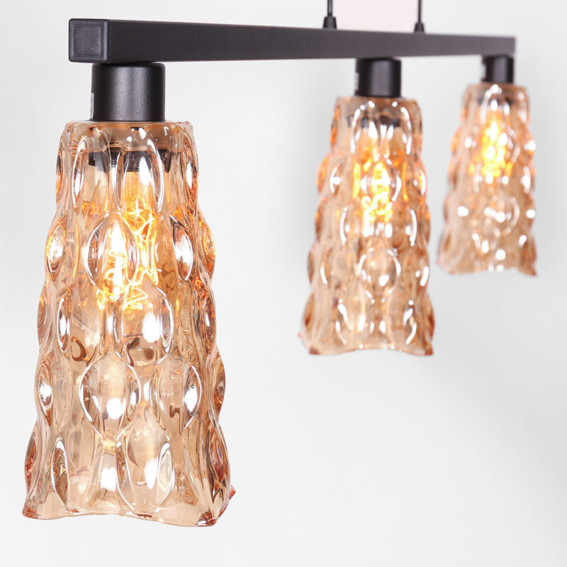 Hanglamp Vidrio 3832ZW amber geel glas - Afbeelding 4