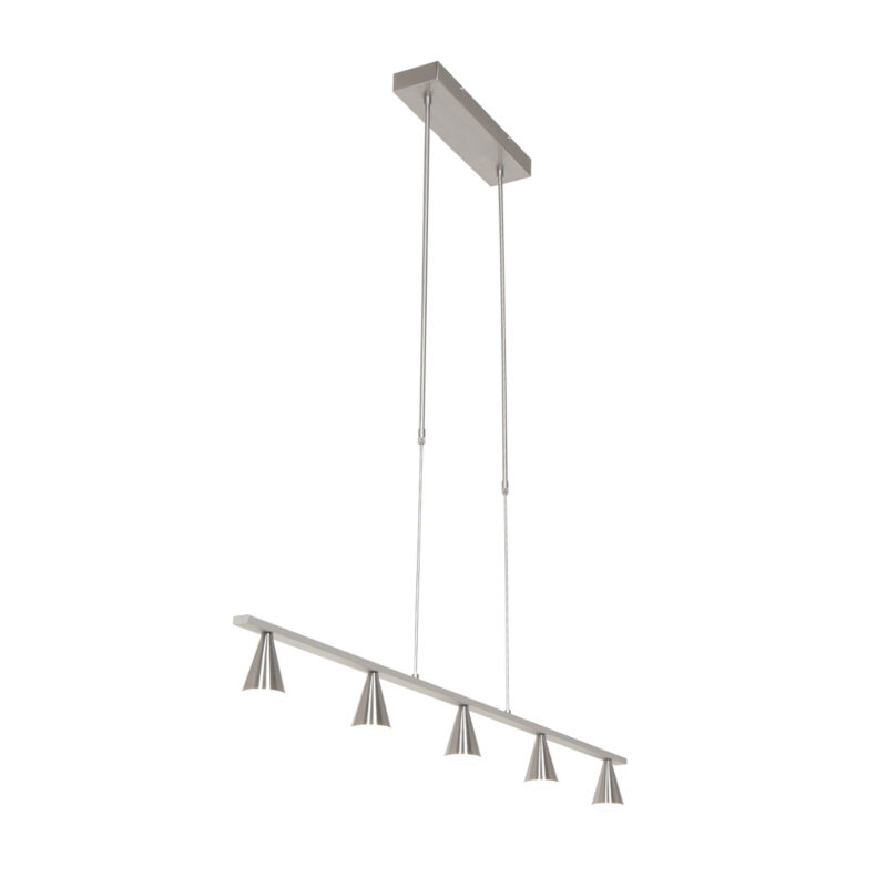 Hanglamp Vortex 3066ST Staal 5 lichts lichtkleur instelbaar - Afbeelding 2