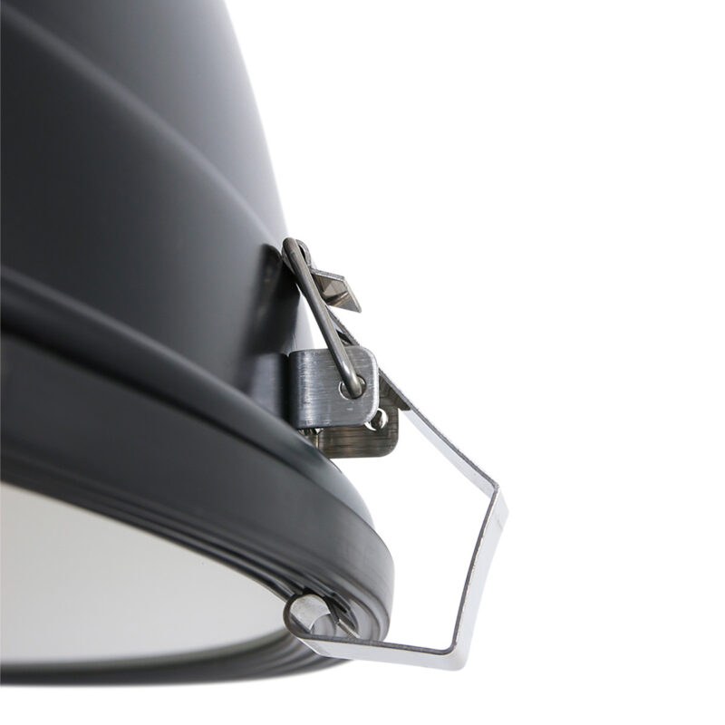 Hanglamp Warbier 7277ZW Zwart rond 47cm Industrieel - Afbeelding 5