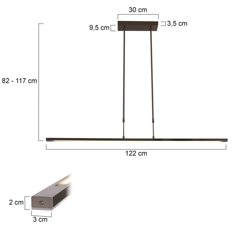 Hanglamp Zelena 1482ST Staal Lichtkleur instelbaar - Afbeelding 7