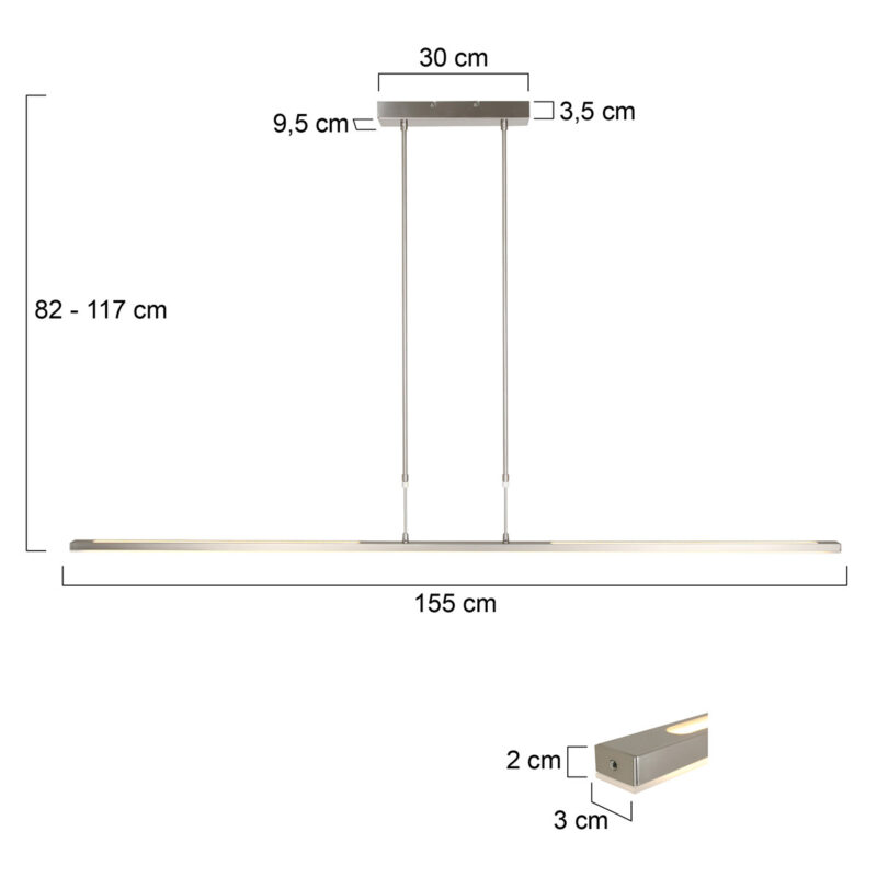 Hanglamp Zelena 7971ST Staal, Lichtkleur instelbaar - Afbeelding 8