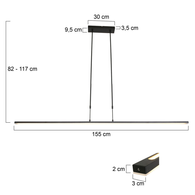 Hanglamp Zelena 7971ZW zwart, Lichtkleur instelbaar - Afbeelding 8