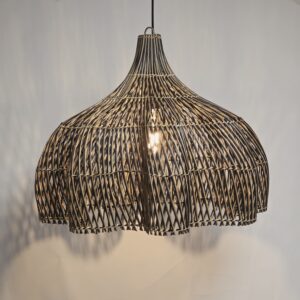 hanglamp riet tulip stripes 60cm rotan 510081 hanglamp wf light