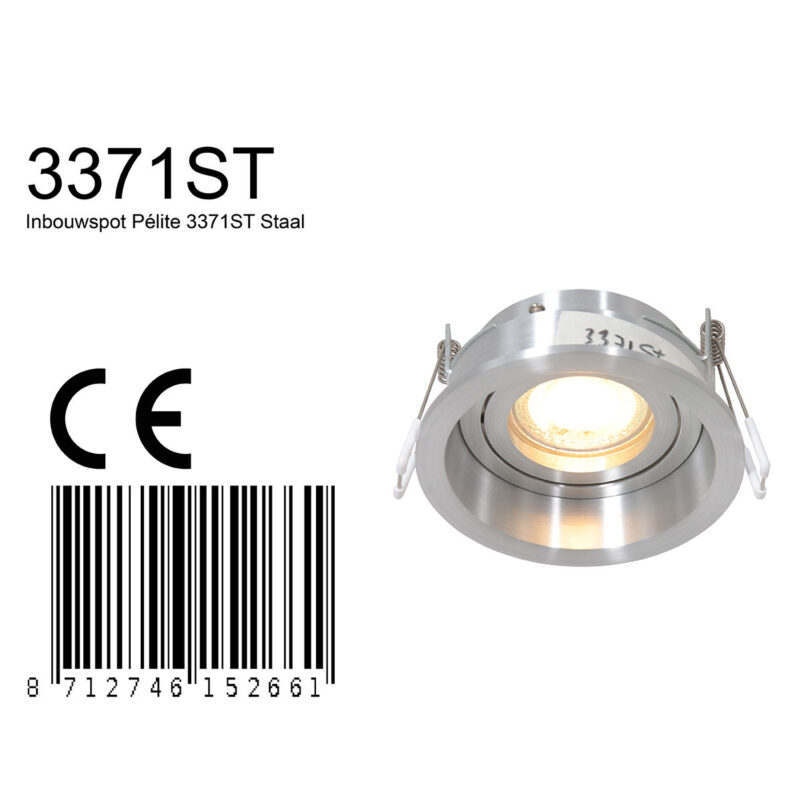 Inbouwspot Pelite 3371ST Staal verdiept Ø10 cm - Afbeelding 7
