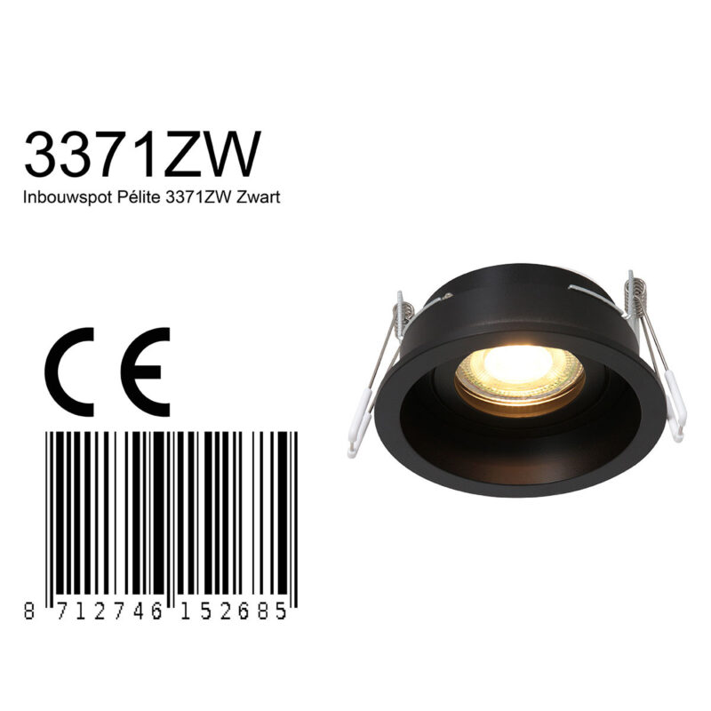 Inbouwspot Pelite 3371ZW Zwart verdiept Ø10 cm - Afbeelding 7