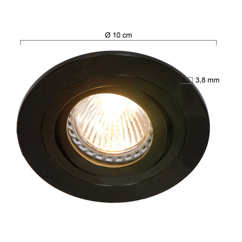 Inbouwspot Pelite spot 7304ZW Zwart Ø10 cm - Afbeelding 5