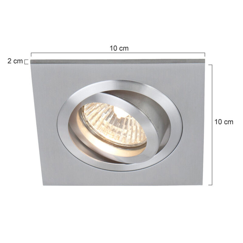 Inbouwspot Pelite spot 7305ST Staal 10 x 10 - Afbeelding 6