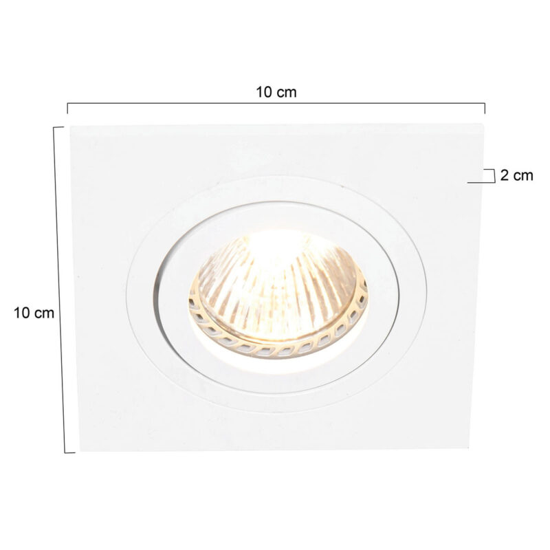 Inbouwspot Pelite spot 7305W Wit 10 x 10 - Afbeelding 6