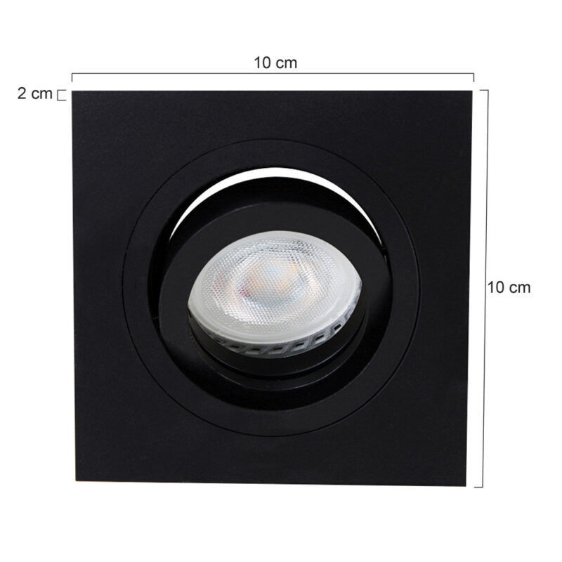 Inbouwspot Pelite spot 7305ZW Zwart 10 x 10 cm - Afbeelding 6