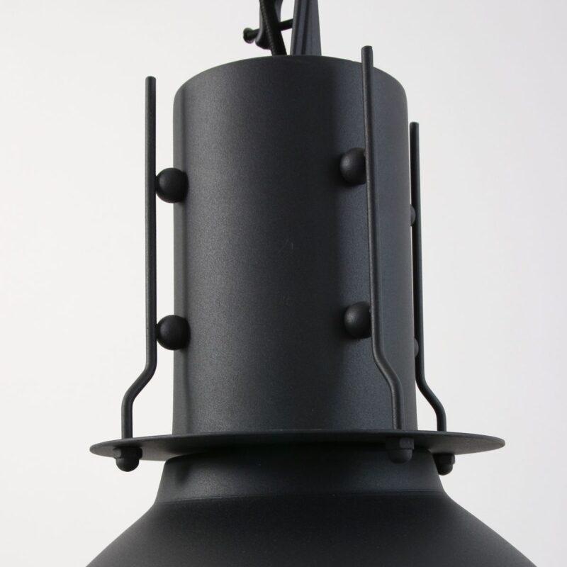 Industriële zwarte hanglamp 7780ZW Espen rond 42cm - Afbeelding 11