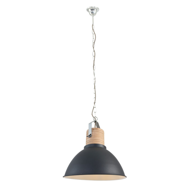 Industriële zwarte hanglamp 7781ZW Espen rond 42cm - Afbeelding 2