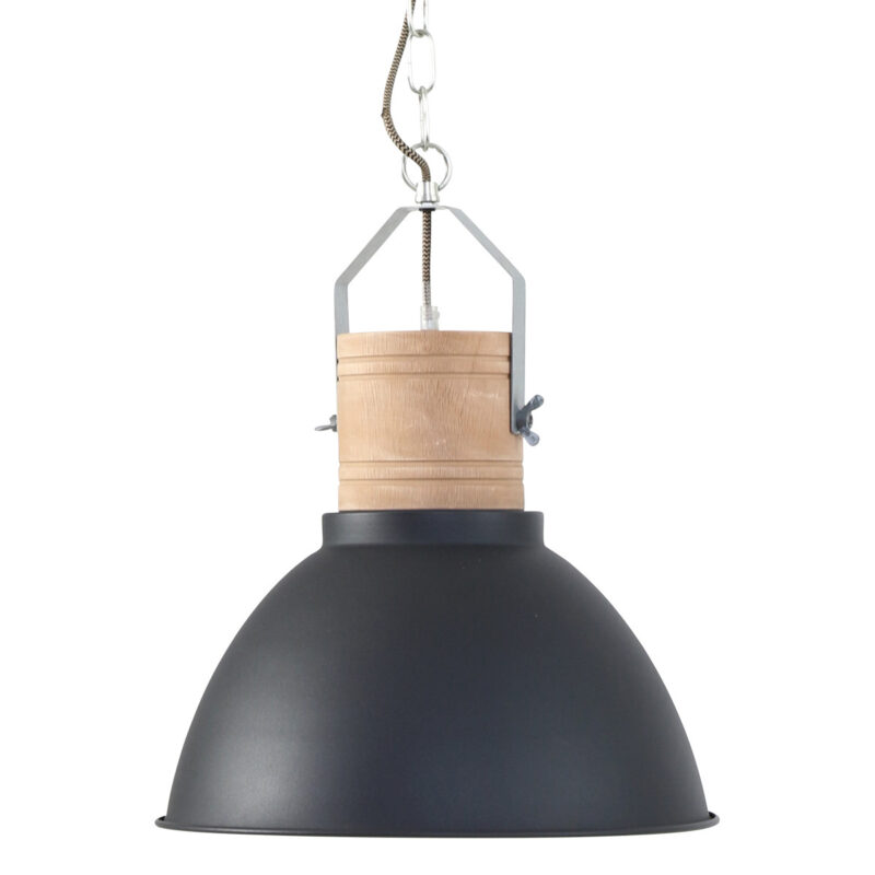 Industriële zwarte hanglamp 7781ZW Espen rond 42cm - Afbeelding 12