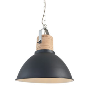 Industriële zwarte hanglamp 7781ZW Espen rond 42cm
