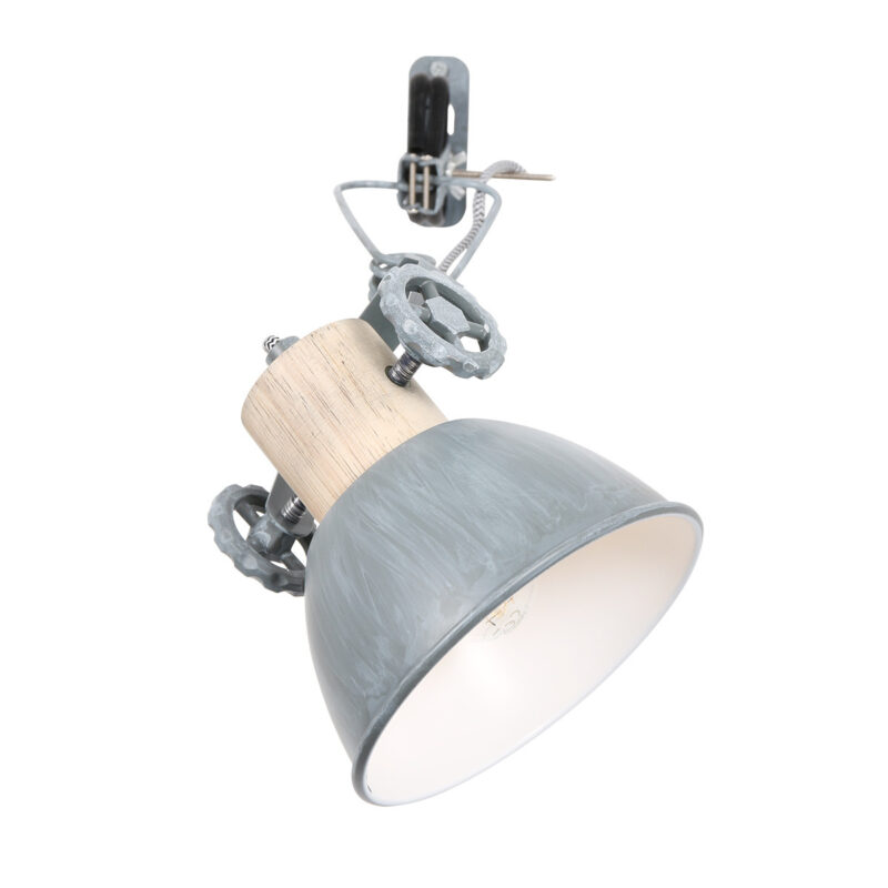 Klemspot en wandlamp Gearwood 2752GR Grijs E27 fitting - Afbeelding 2