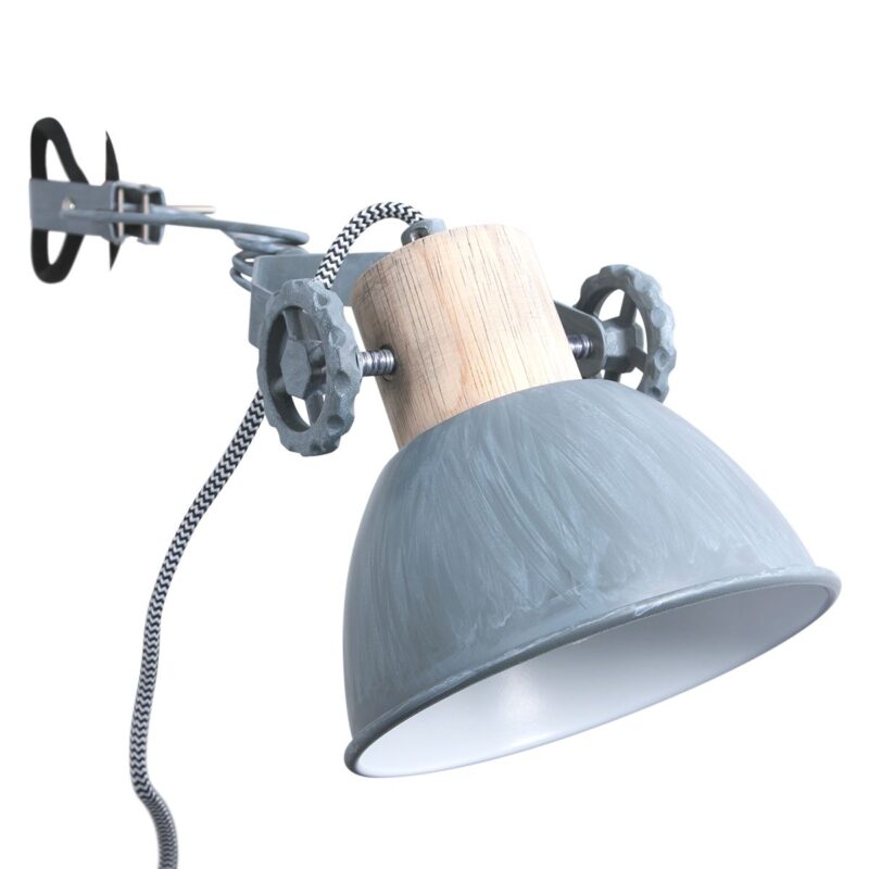 Klemspot en wandlamp Gearwood 2752GR Grijs E27 fitting - Afbeelding 12