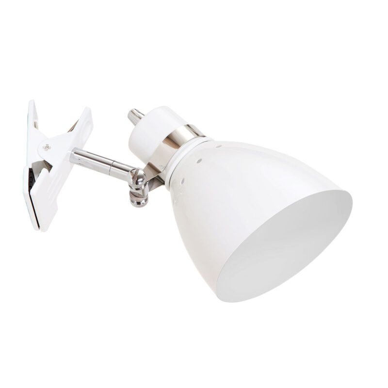 Knijpspot Spring 6827W Wit met snoer schakelaar en E27 fitting - Afbeelding 2