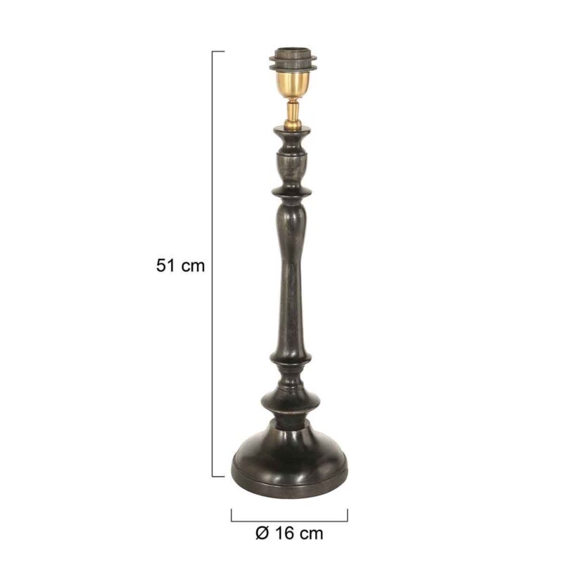 Lampenvoet Bois 3678ZW met schakelaar in snoer en E27 fitting - Afbeelding 6