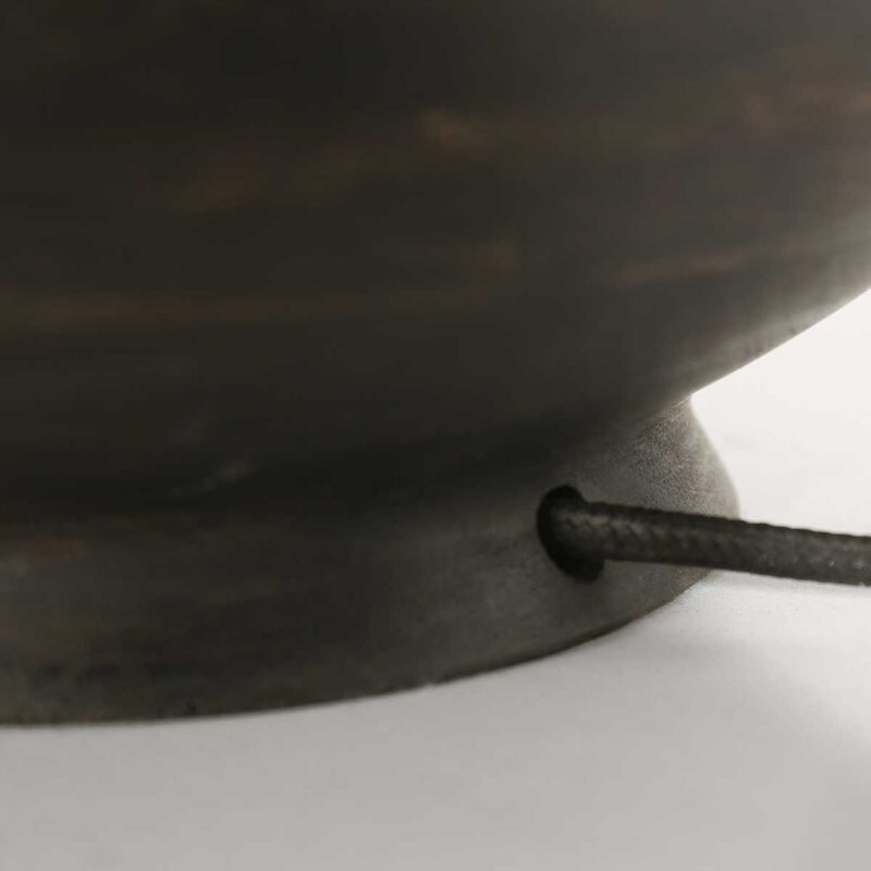 Lampvoet Bois 3756ZW zwartbruin met bamboe kap blank/zwart - Afbeelding 12