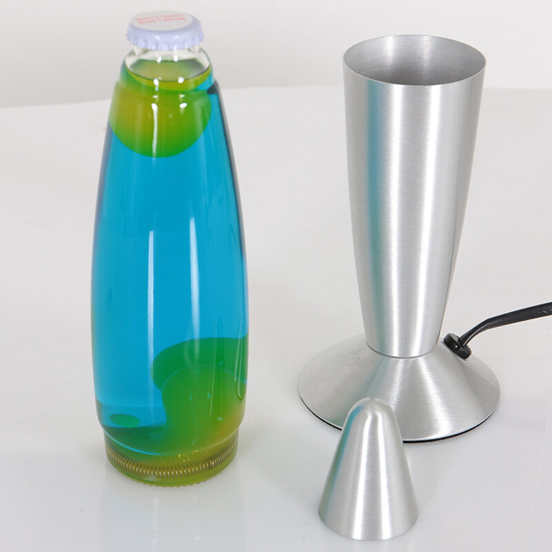 Lavalamp Volcan 3116ST staal met groen blauwe vloeistof - Afbeelding 5