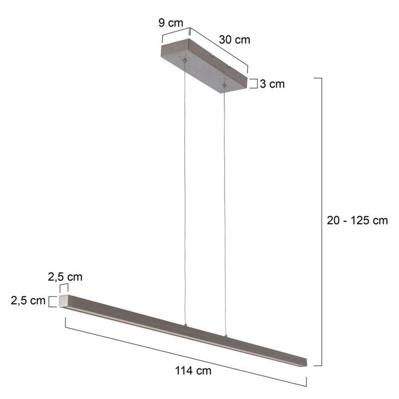 Minimalistische stalen hanglamp Danske 2745ST 2000 Lumen - Afbeelding 8
