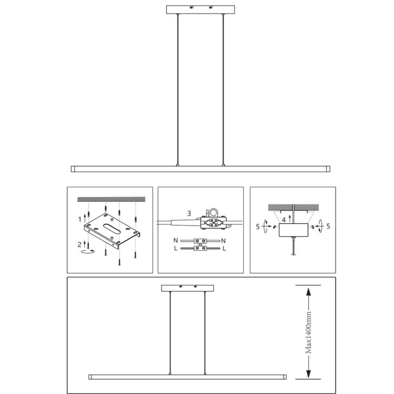 Minimalistische zwarte hanglamp Danske 2745ZW 2000 Lumen - Afbeelding 10
