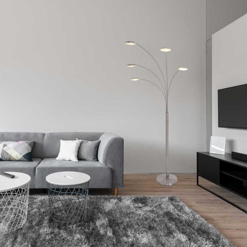 Moderne 5-lichts vloerlamp 1327ST – Stijlvolle LED booglamp met dimfunctie - Afbeelding 3