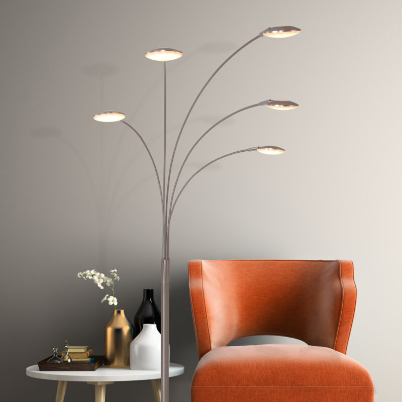 Moderne 5-lichts vloerlamp 1327ST – Stijlvolle LED booglamp met dimfunctie - Afbeelding 4